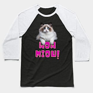 wow miou cat lover style Baseball T-Shirt